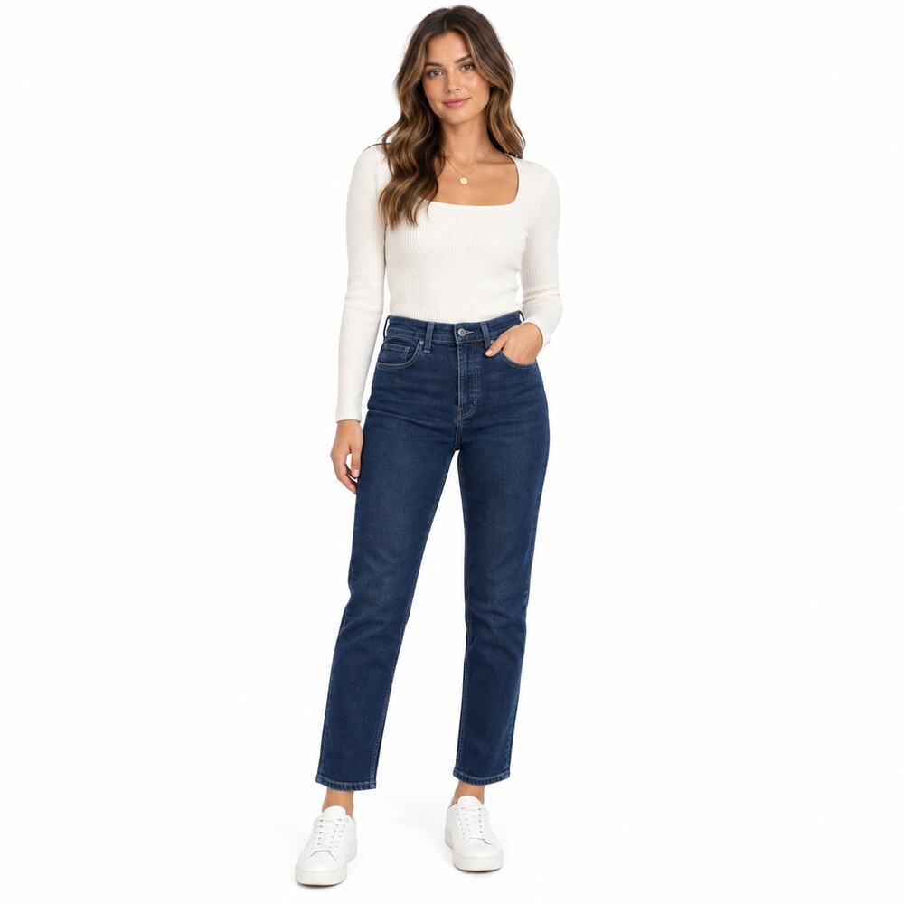RE/DONE Womens Jeans Size 27 High Rise Preppy Button Fly Slim Fit Denim